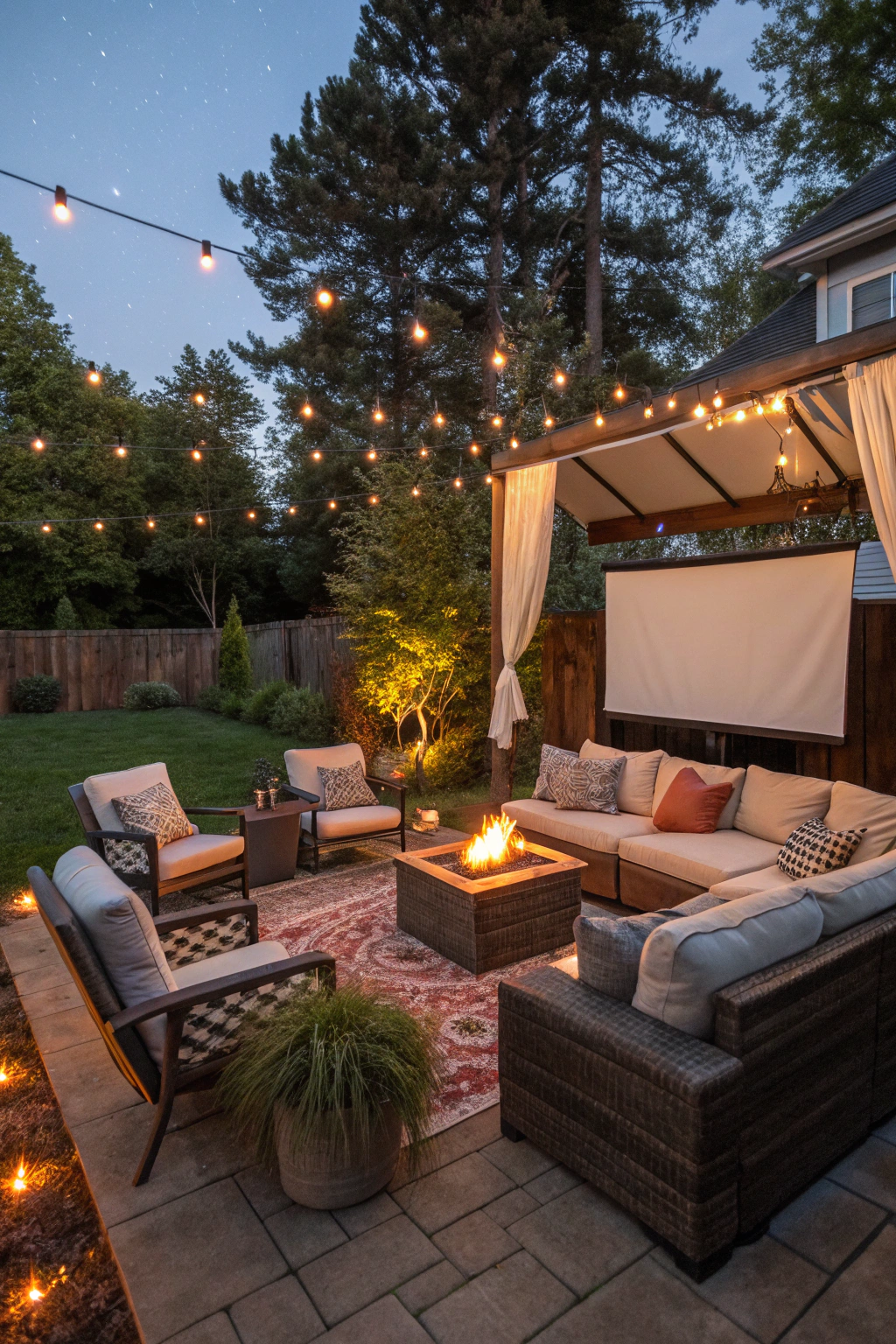 Materials for Outdoor Living Backyard Seating glow-up: furniture, planters, lights, tools