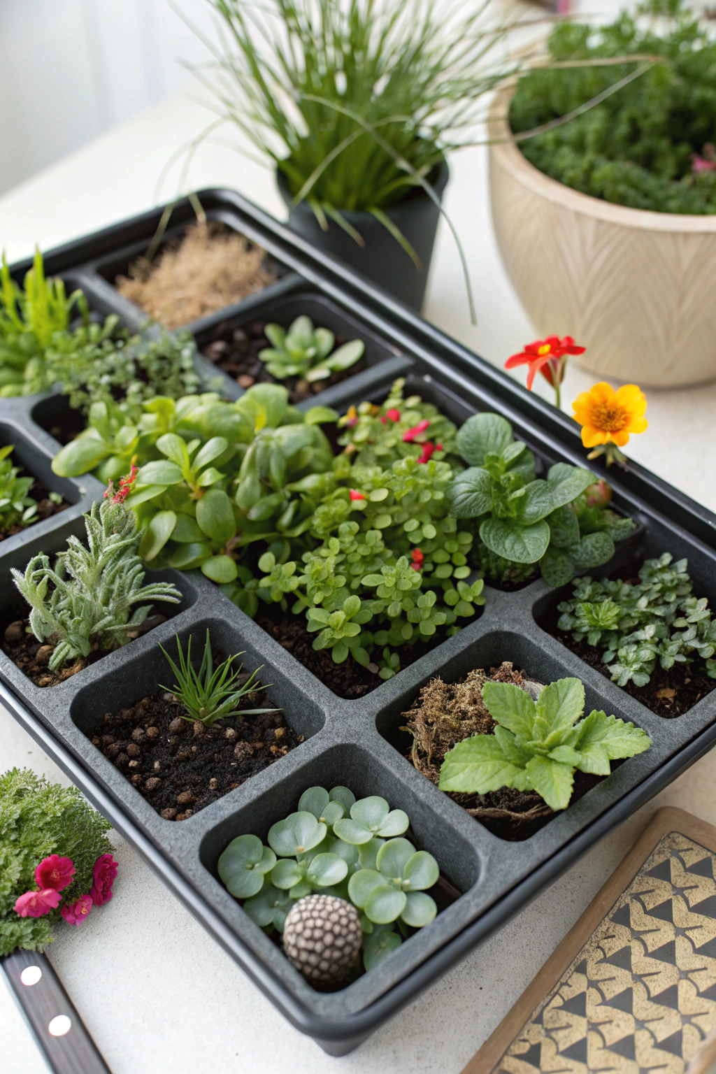 Image of botanical bento garden design ingredients