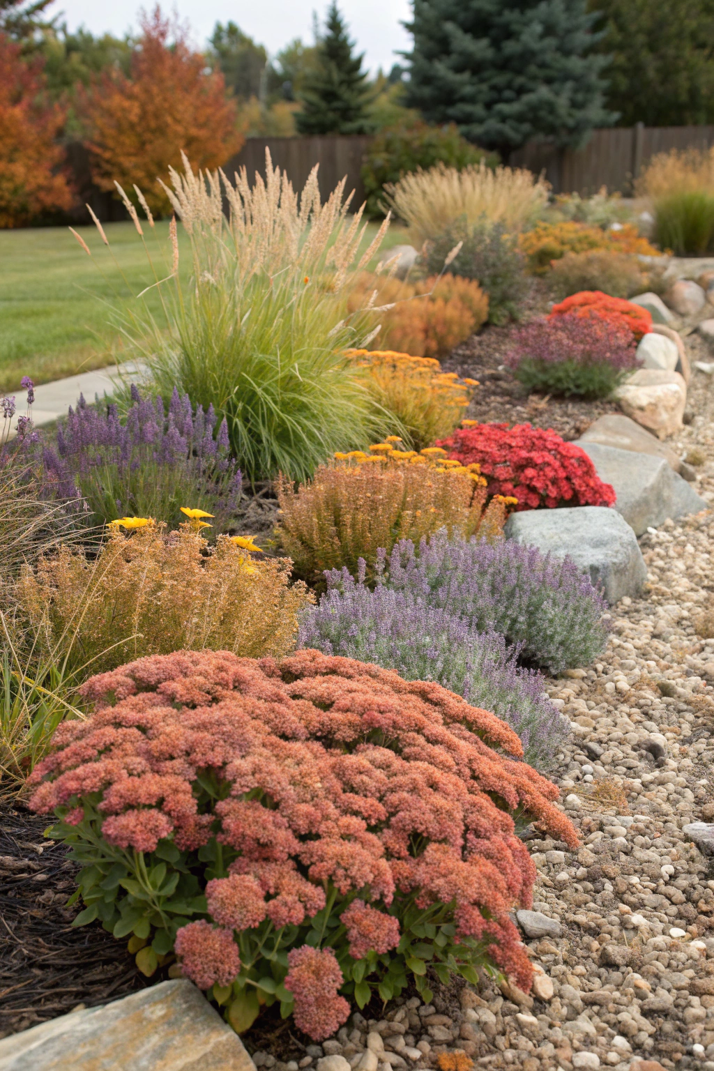 Gardening tools and fire-resistant plants for autumn planting