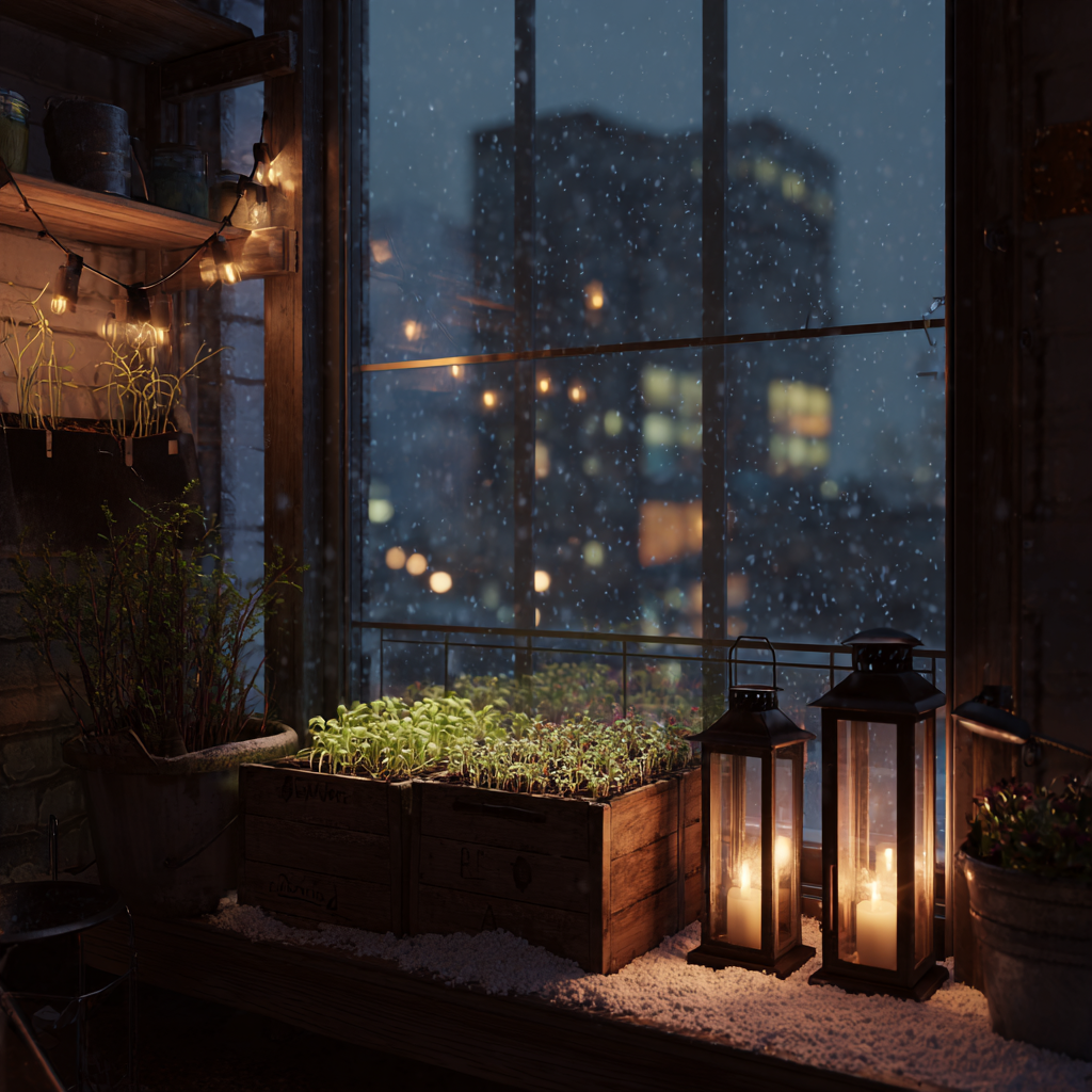 Eco-friendly winter greenhouse garden showing the winter garden trends 2025