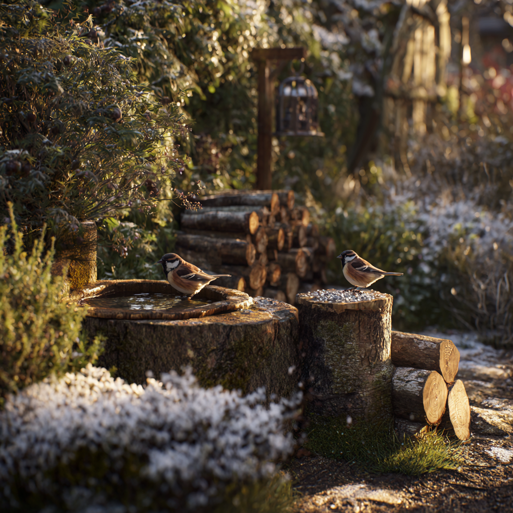 Wildlife refuge in winter garden following the winter garden trends 2025