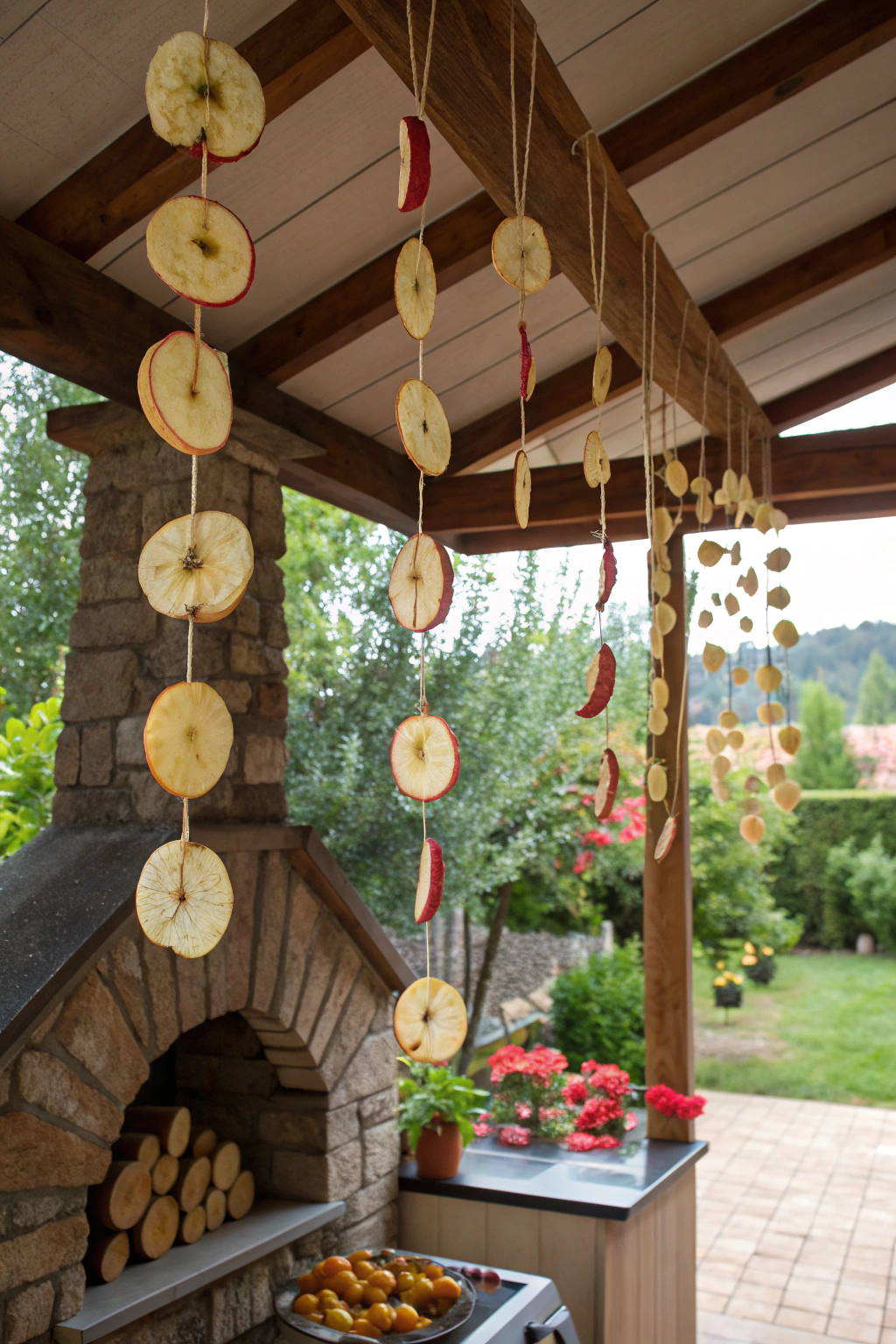 apple, drying, strings, hanging, outdoor — step-by-step tutorial and detailed guide