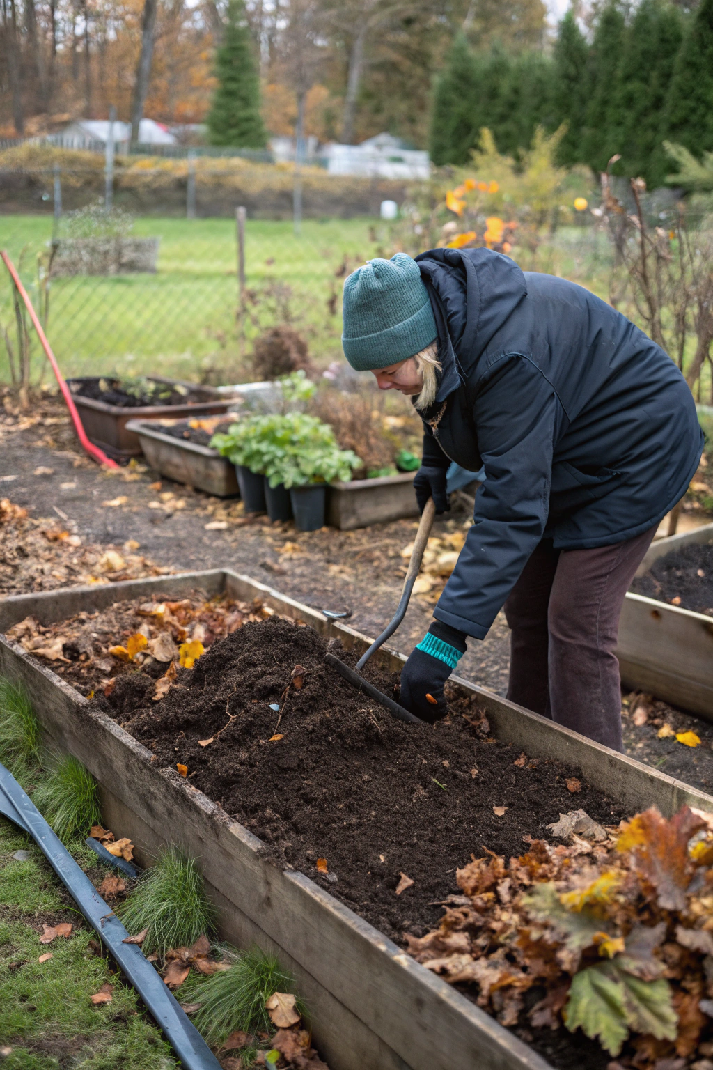 applying, leaf, compost, prepare, garden — step-by-step tutorial and detailed guide