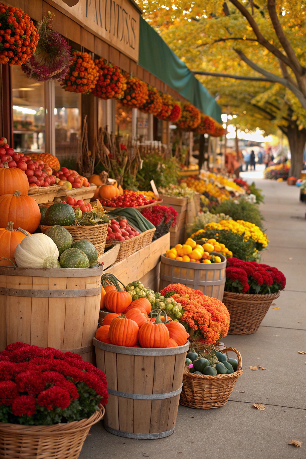 colorful, october, market, stalls, with — step-by-step tutorial and detailed guide