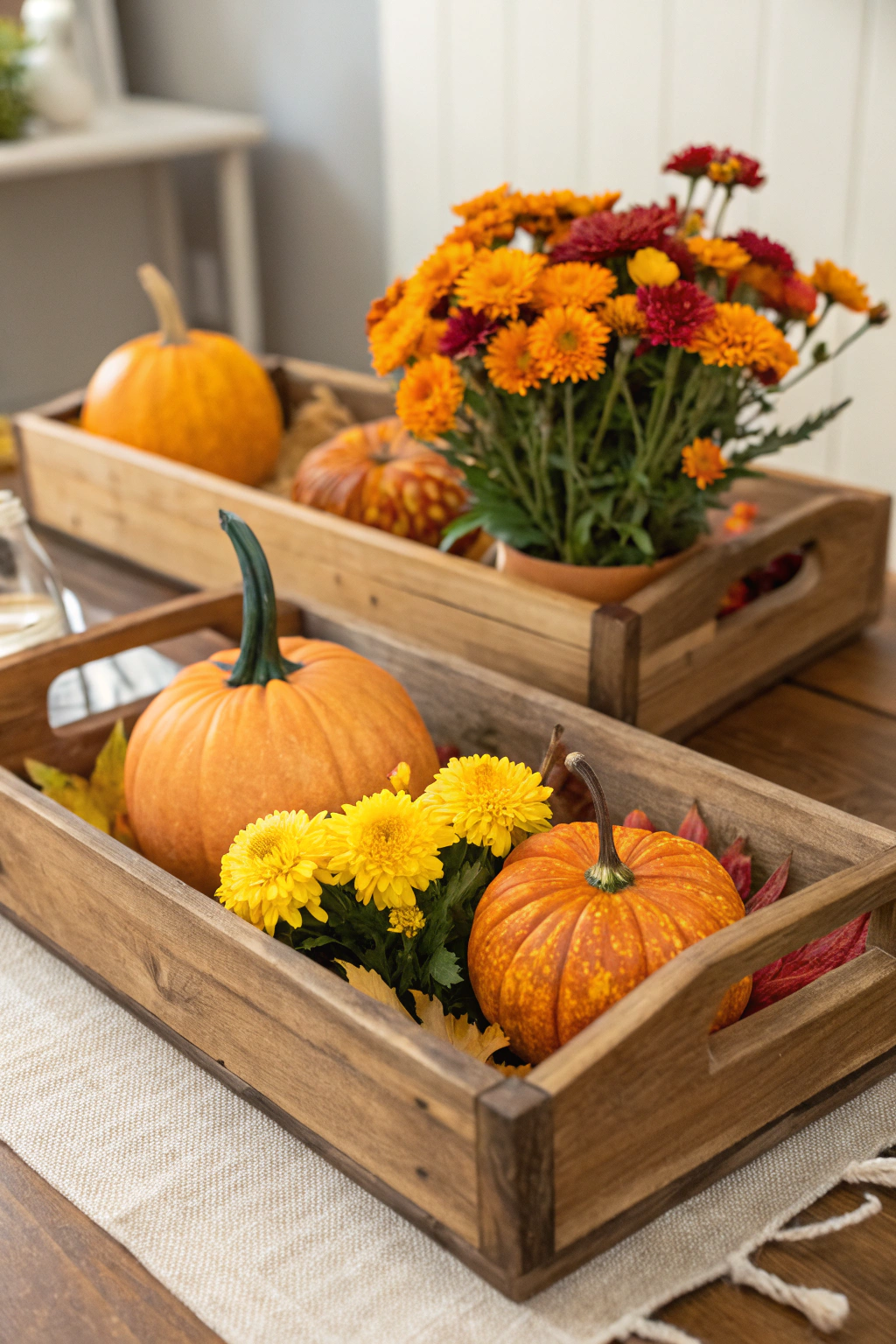 diy, wooden, trays, with, pumpkins — step-by-step tutorial and detailed guide