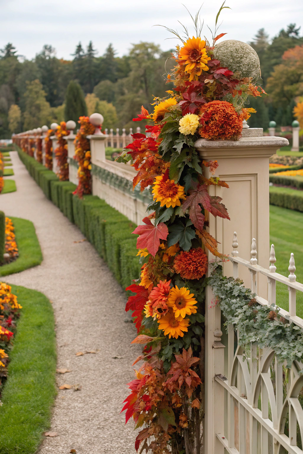 garden, fences, decorated, with, autumn — step-by-step tutorial and detailed guide