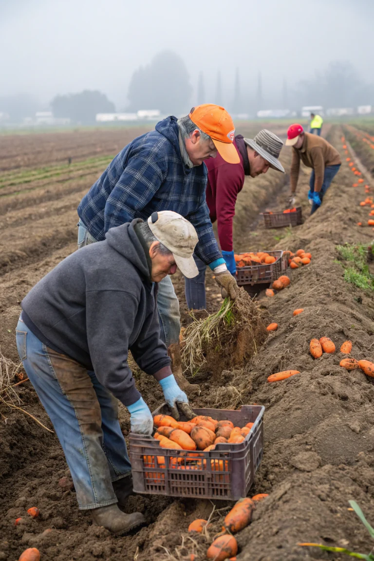 Harvesting Sweet Potatoes from Autumn Soil