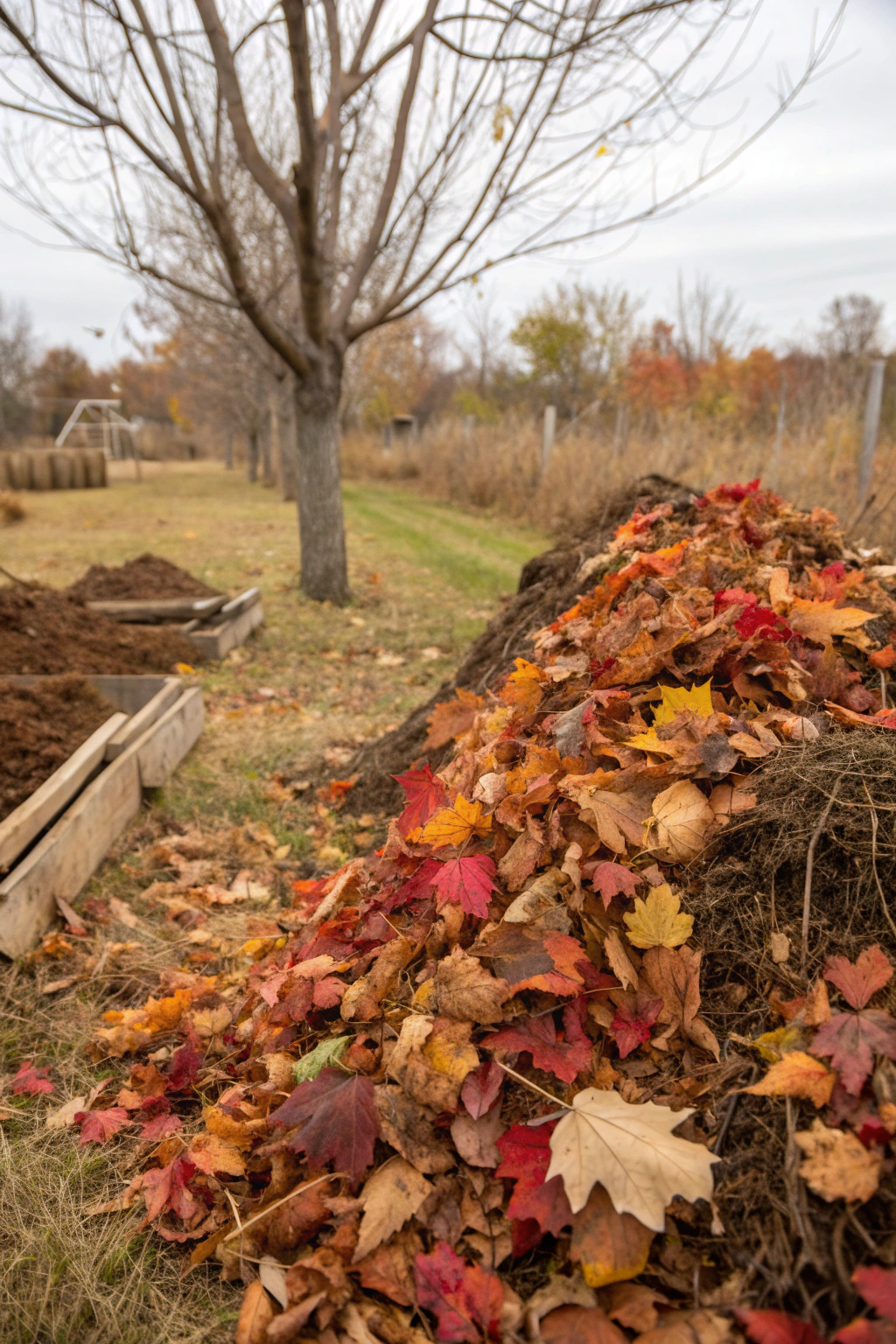 october, garden, compost, with, fallen — step-by-step tutorial and detailed guide