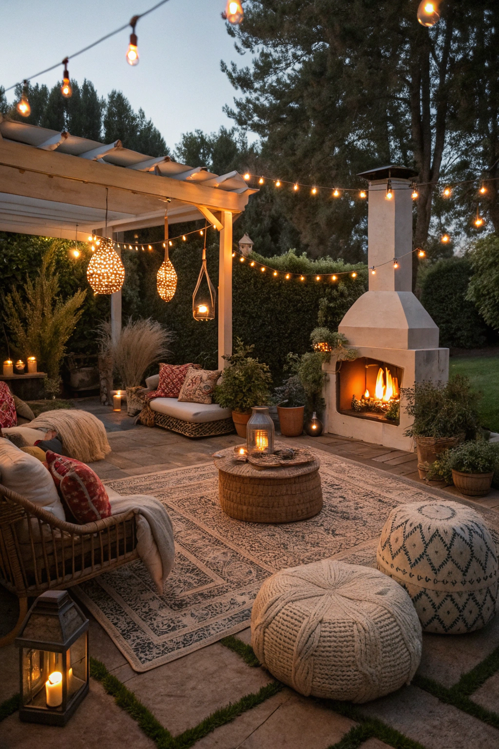 6 Cozy Festoon-Lit Boho Patio Ideas for Chilly Nights