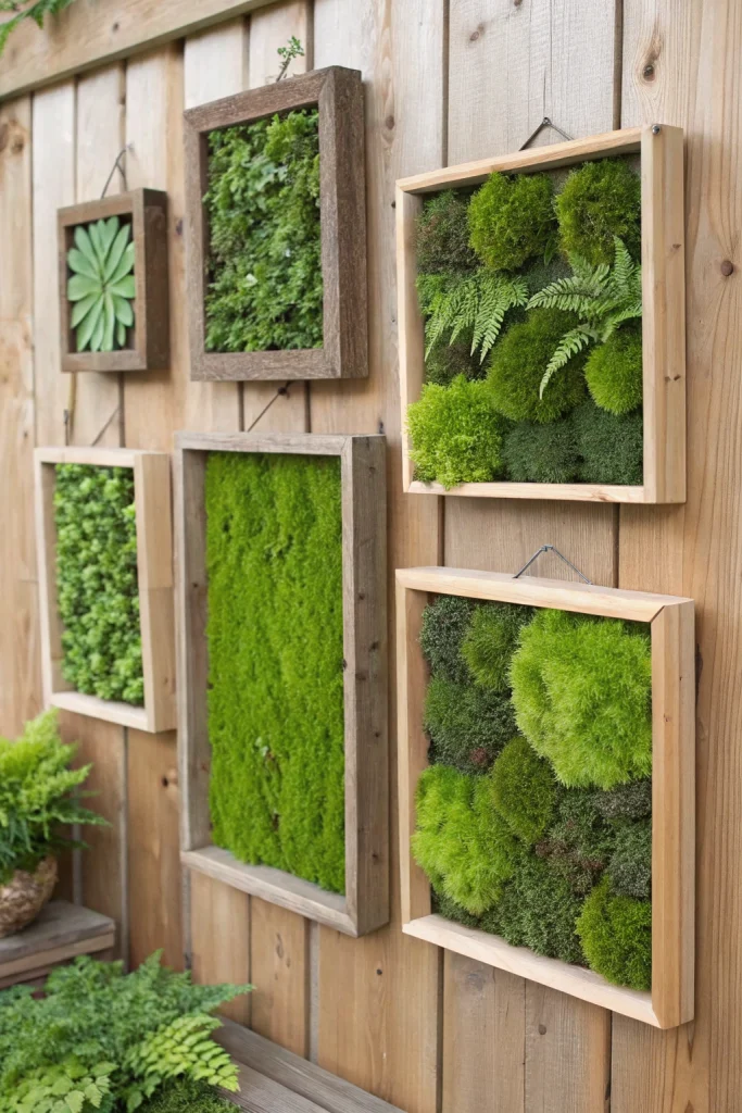 8 Stunning DIY Garden Moss Frame Wall Ideas