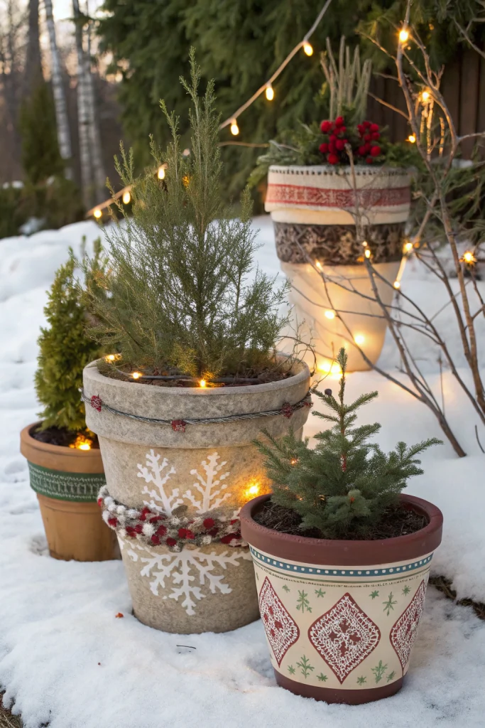 9 Stylish Ways to Upcycle Old Pots into Winter Garden Decor