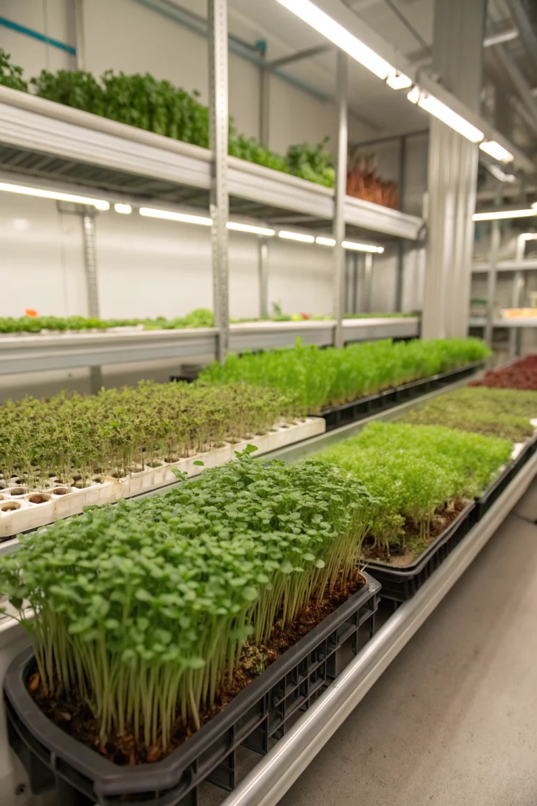 Indoor Microgreens Growing in Winter