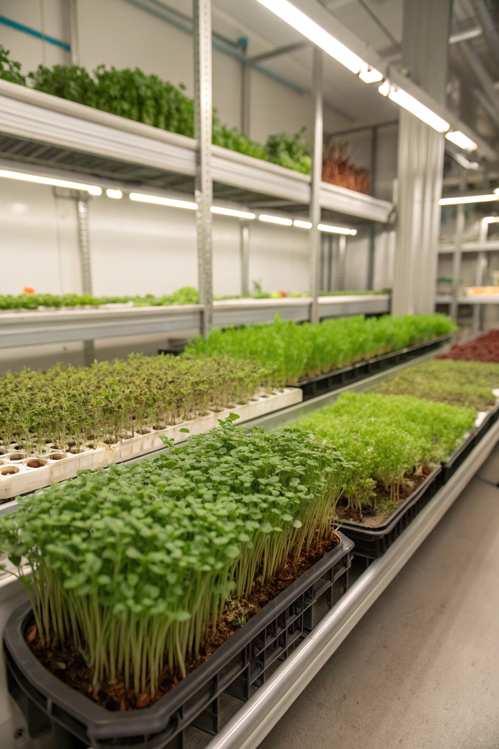 Indoor Microgreens Growing in Winter