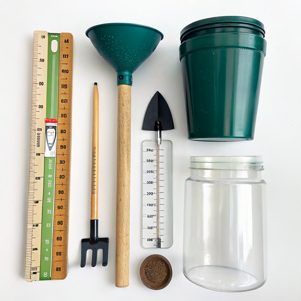 DIY rain gauge weather station garden