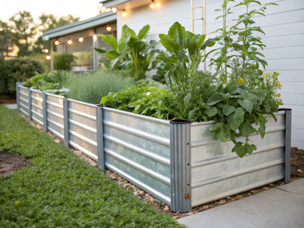 DIY Raised Bed from Galvanized Steel Panels