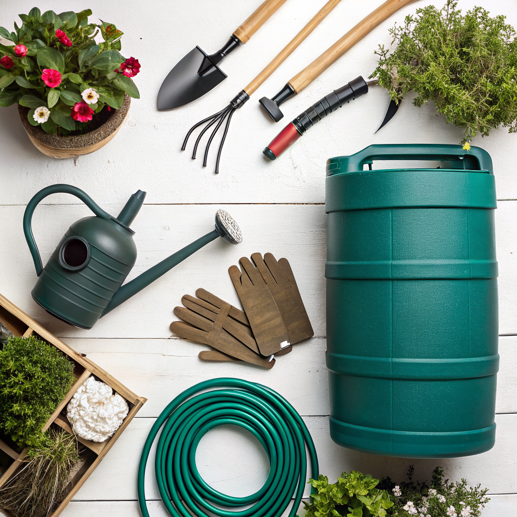 collect recycle rainwater garden