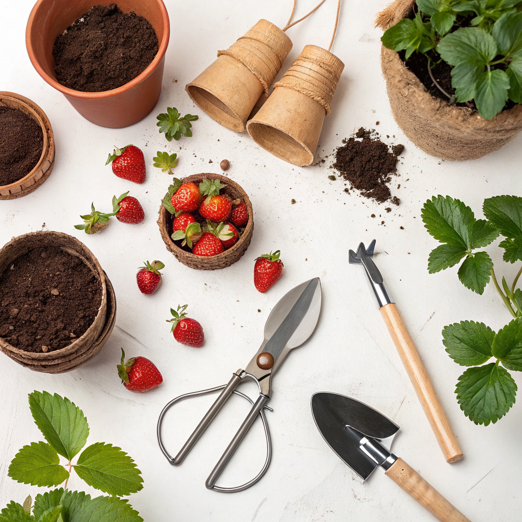 strawberries hanging baskets
