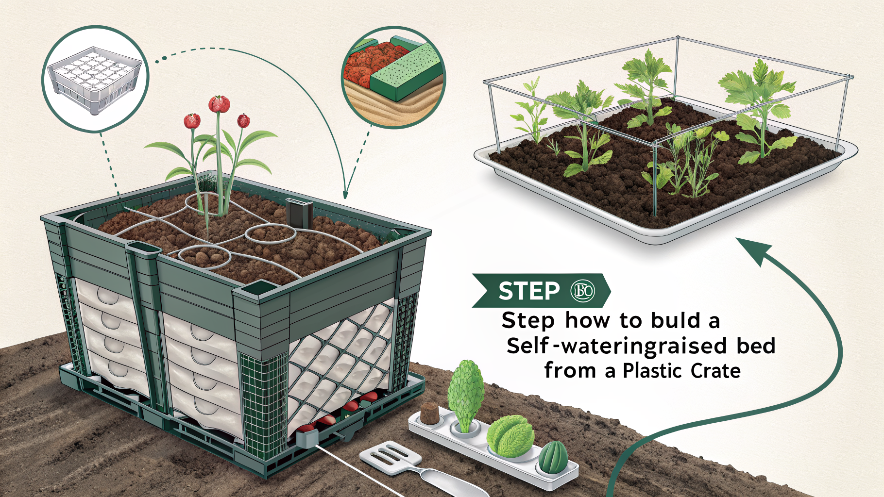 How to Build a Self-Watering Raised Bed from a Plastic Crate