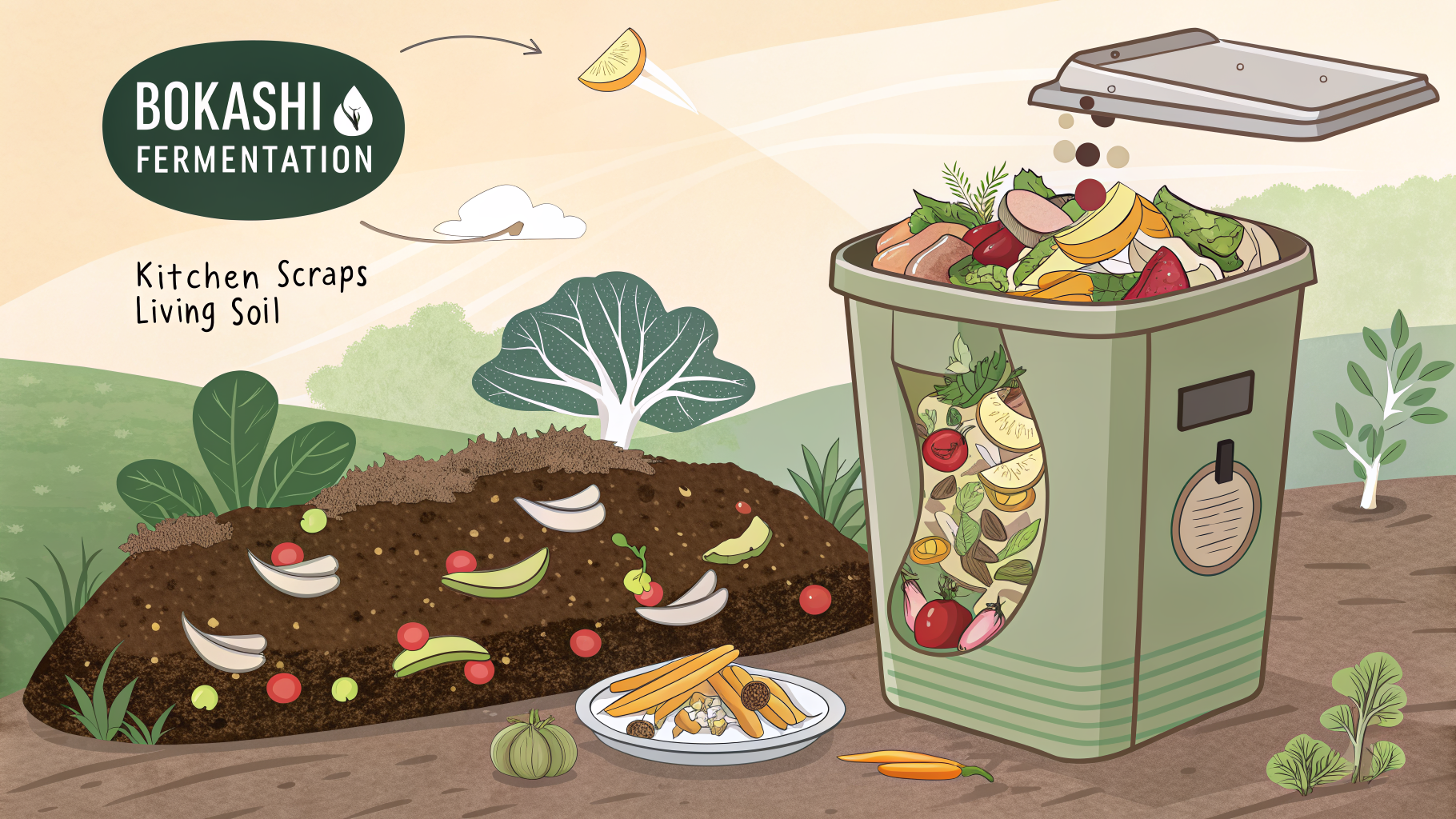 Using Bokashi Fermentation to Recycle Kitchen Scraps for Living Soil