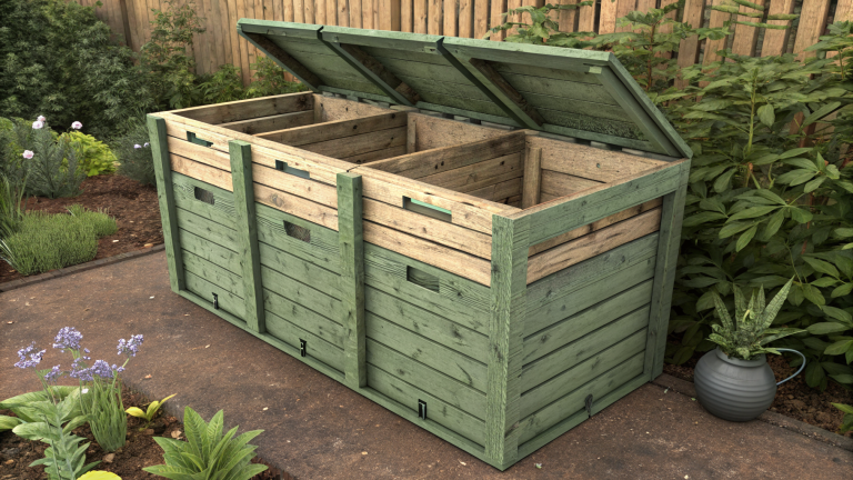 DIY Upcycled Pallet Compost Bin with Three Chambers
