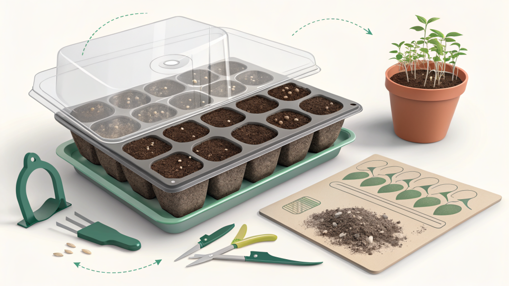 DIY Self-Watering Seedling Tray from a Plastic Clamshell Container