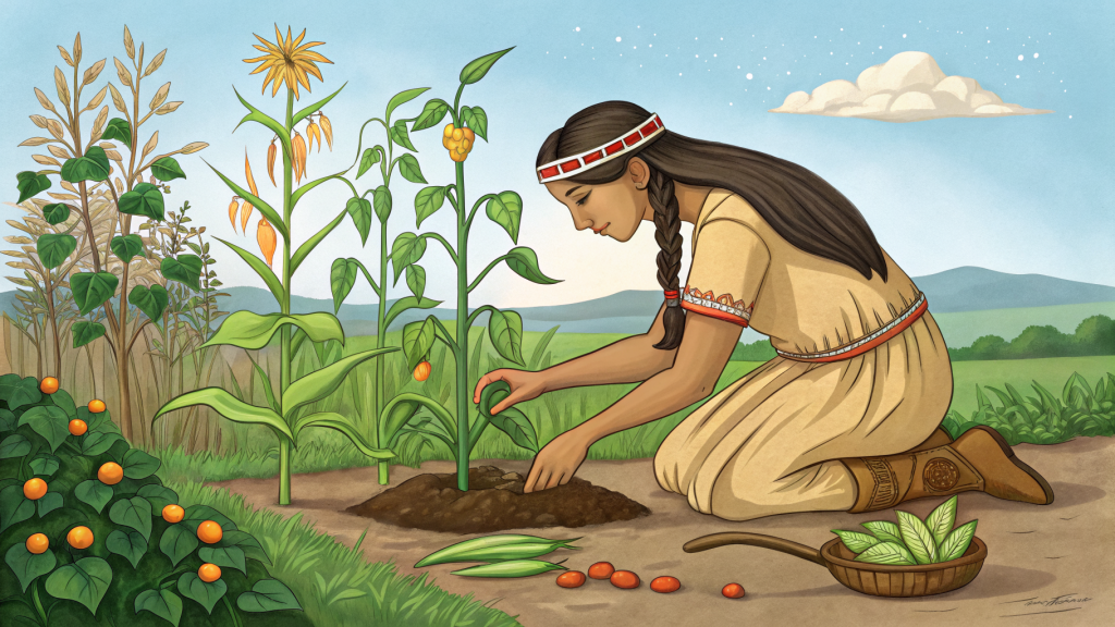 Planting a Three-Sisters Guild with Heirloom Corn, Beans, and Squash