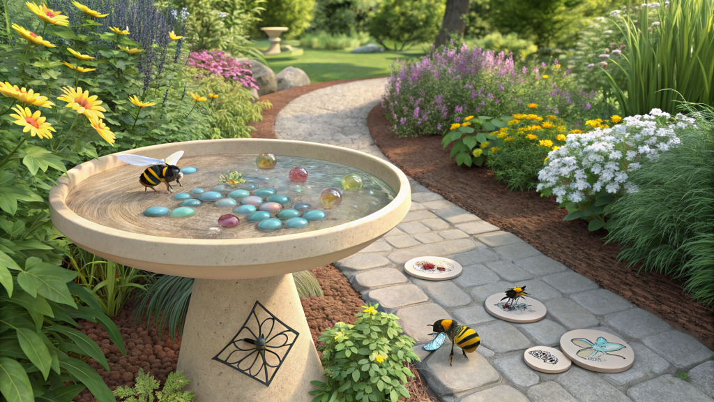 How to Create a Bee Watering Station with Marbles and a Shallow Dish