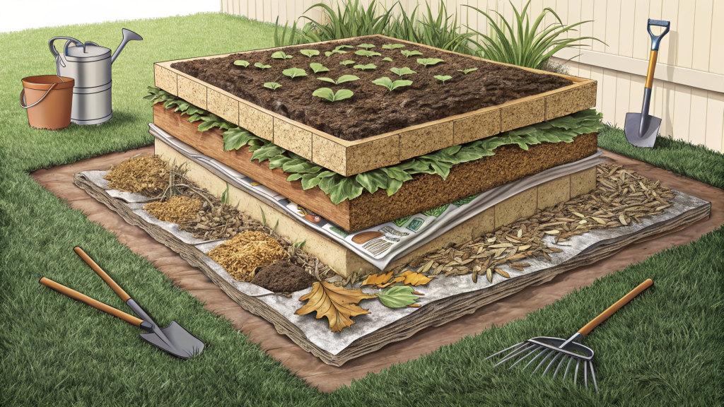 Using Lasagna Layering to Convert Lawn into a No-Dig Garden Bed