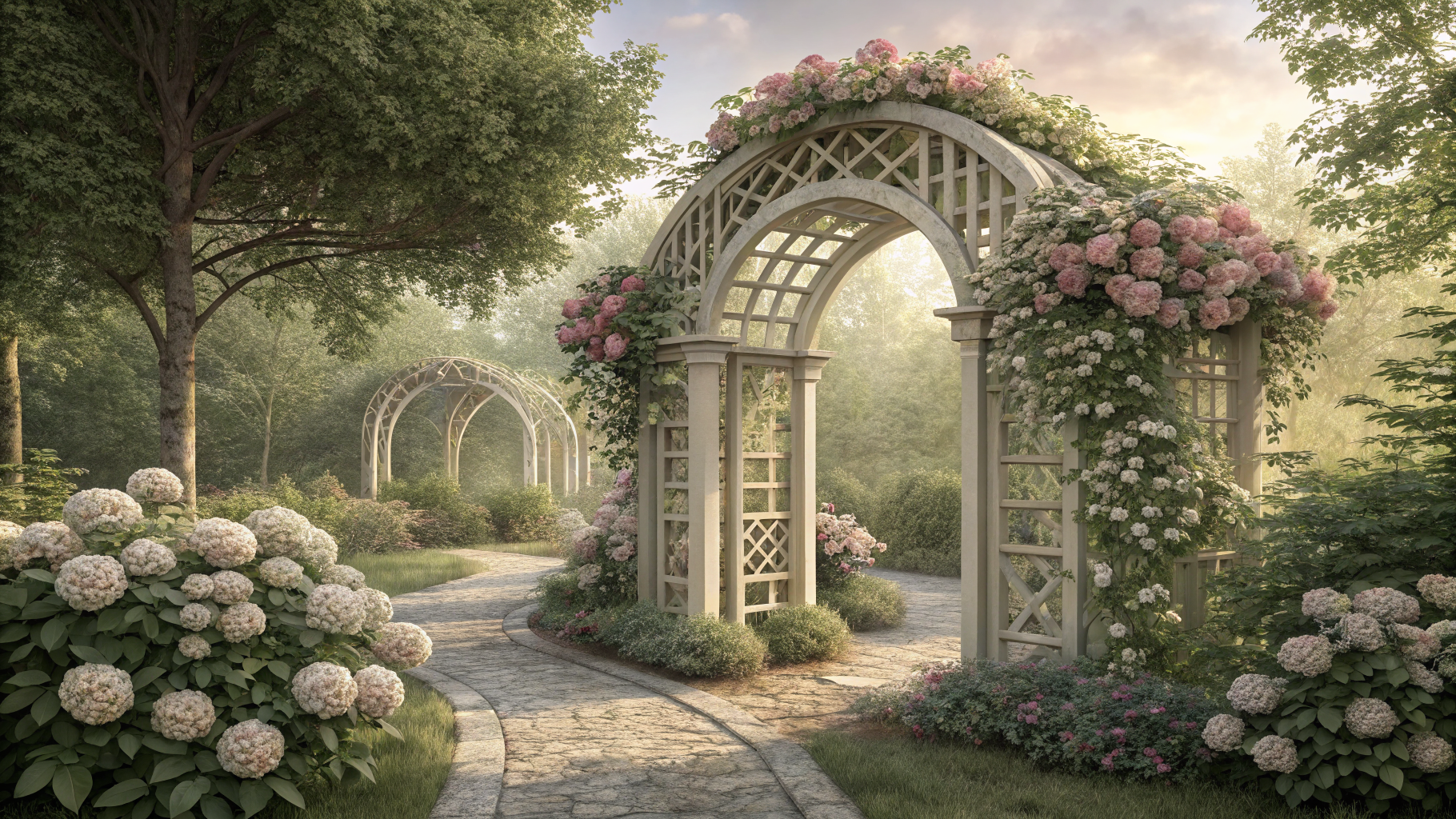 Designing a Moon Gate Arbor with Climbing Hydrangea for Garden Entry