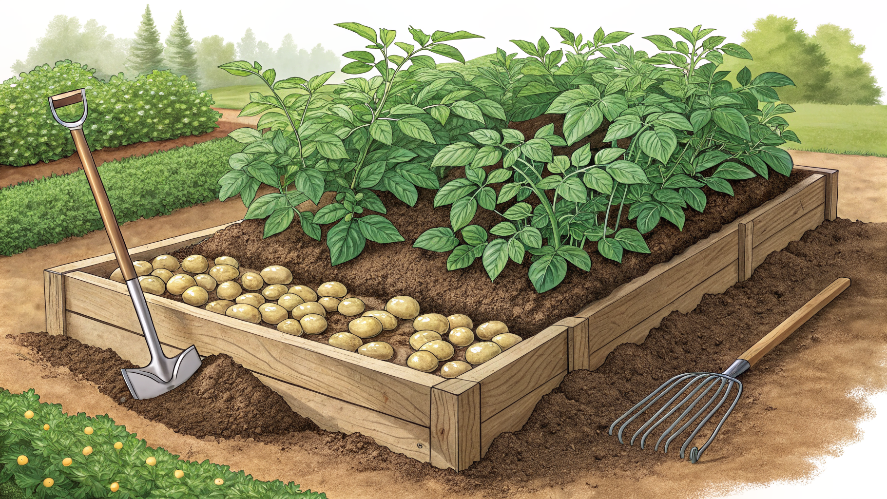 Grow 50 lbs of Potatoes in a 4x4 Raised Bed with Hilling Method
