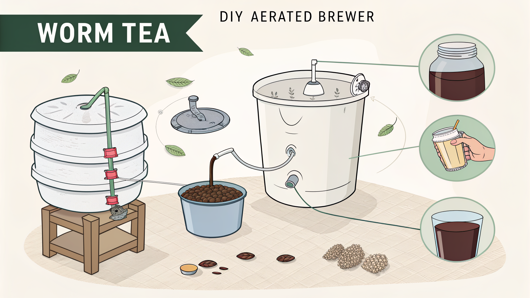 How to Make Worm Tea with a DIY Aerated Brewer from Buckets
