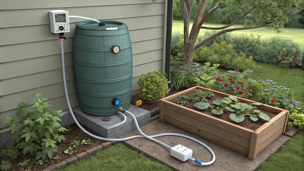 DIY Drip Irrigation from a Rain Barrel with Gravity Feed and Timer