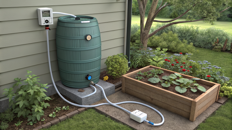 DIY Drip Irrigation from a Rain Barrel with Gravity Feed and Timer