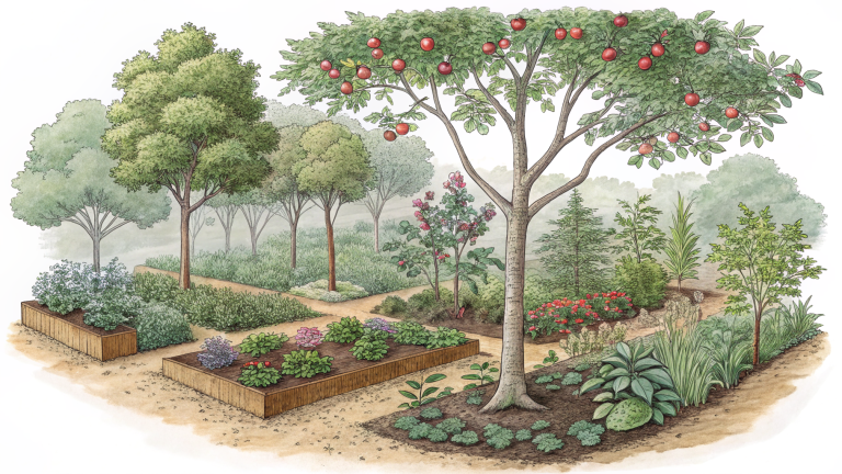 Design a Permaculture Food Forest with 7 Layers in a 1/4 Acre Lot