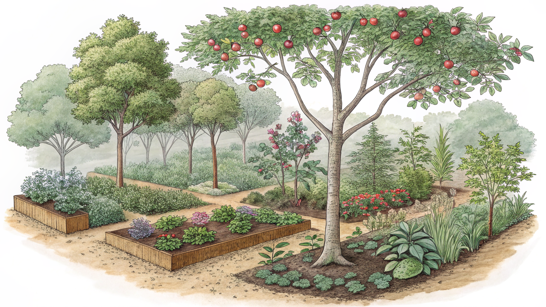 Design a Permaculture Food Forest with 7 Layers in a 1/4 Acre Lot