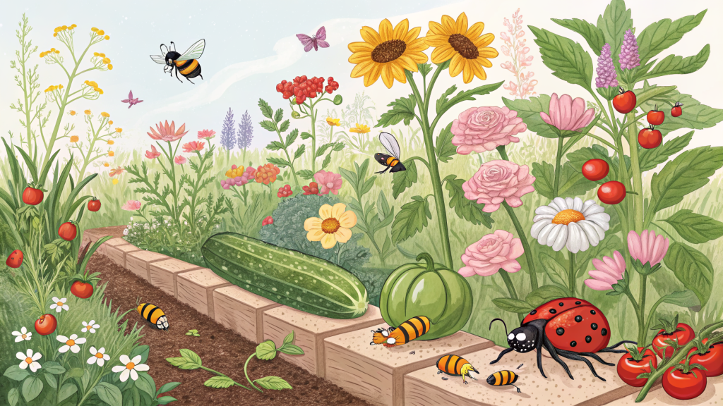 How to Attract Beneficial Insects with a Flower Strip in Vegetable Garden