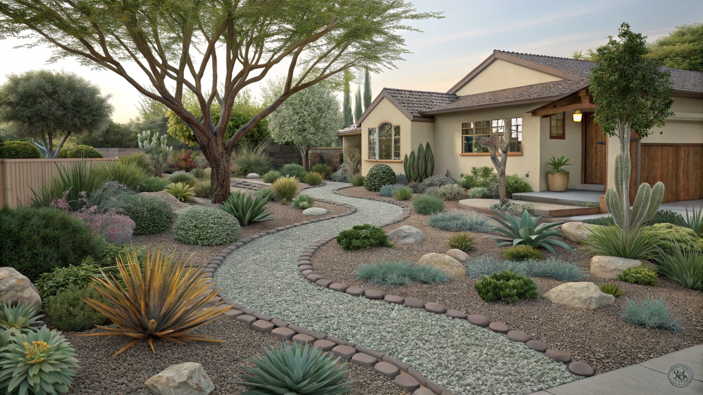 Designing a Xeriscape Front Yard with Drought-Tolerant Perennials and Gravel Mulch