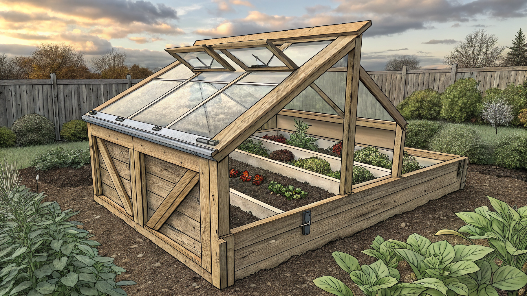 DIY Cold Frame from Old Windows for Winter Vegetable Harvest