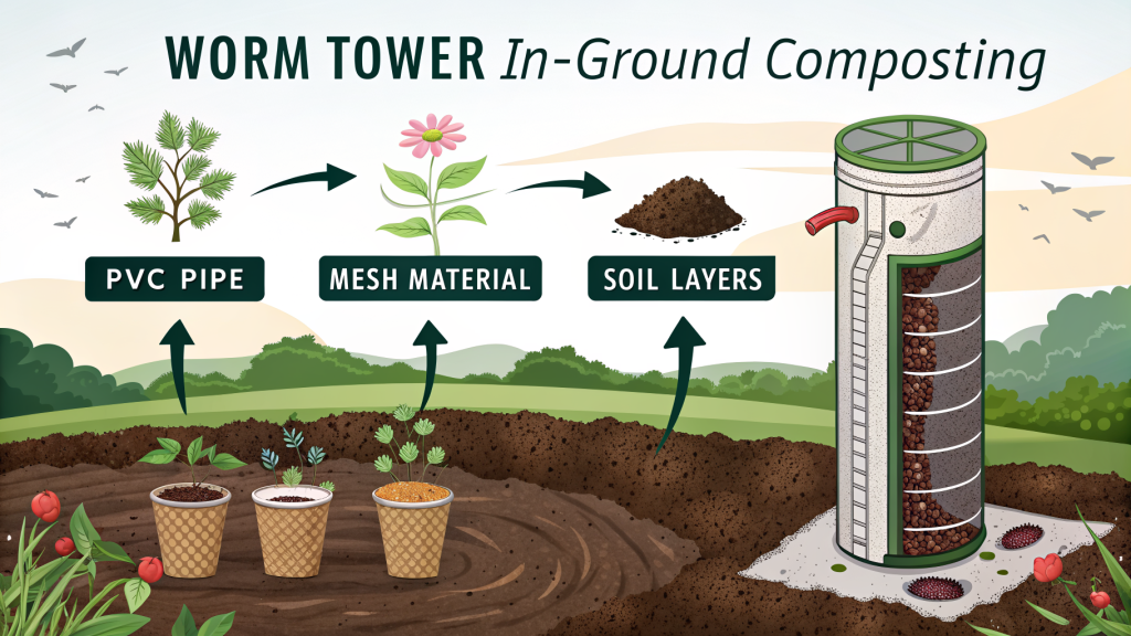 How to Make a Worm Tower for In-Ground Composting
