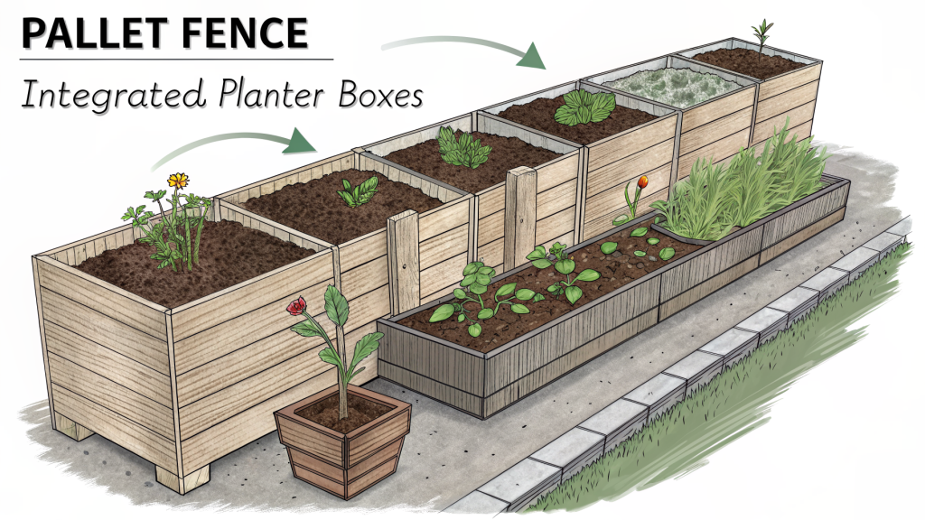 How to Build a Pallet Fence with Integrated Planter Boxes